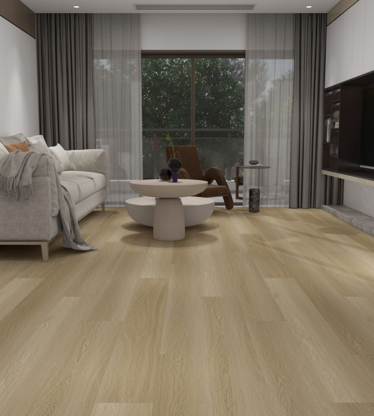 Piso de vinilo de lujo impermeable IXL Sunny Oak